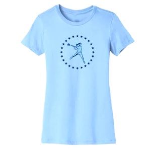 GIRLS LACROSSE Circle Star Tee blue